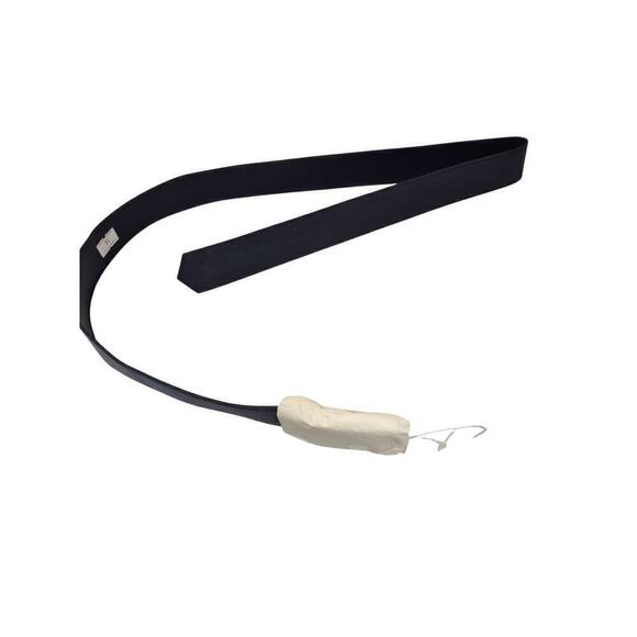 NWT Jack Mulqueen 90s 100% Sueded Silk muted Navy  Shirt dress/belt  Sz S/M  10 - Picture 7 of 8